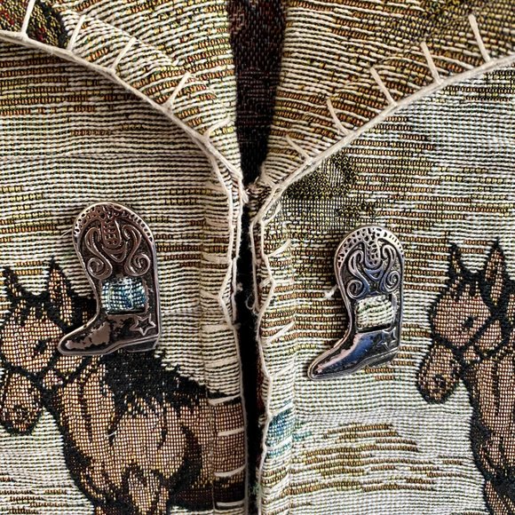 Vintage Western Horse Tapestry Vest - Picture 6 of 6
